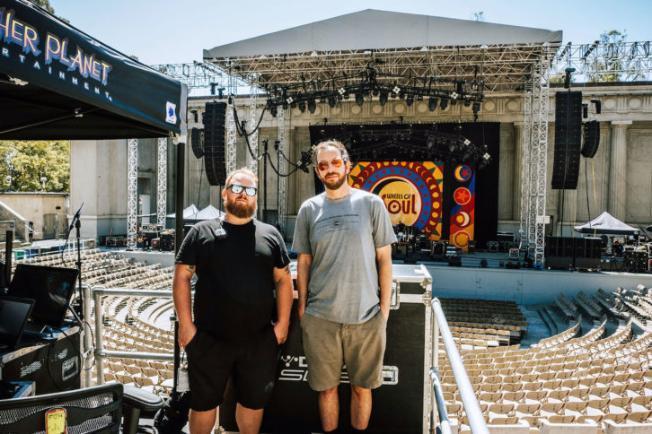 (L-R) Systems Engineer Chris Bedry and PM/FOH Engineer Brian Speiser