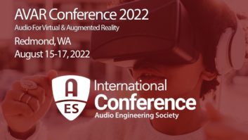 The fourth AES International Conference on Audio for Virtual and Augmented Reality will be held at DigiPen Institute in Redmond, WA, August 15–17, 2022.