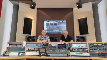 Andres Mayo, left, and Martin Muscatello in their new dual-purpose stereo mastering and 7.1.4 immersive mixing studio.