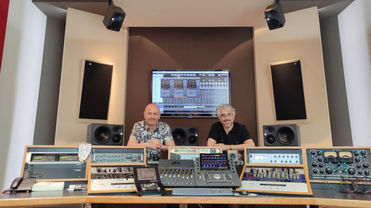 Andres Mayo, left, and Martin Muscatello in their new dual-purpose stereo mastering and 7.1.4 immersive mixing studio. 