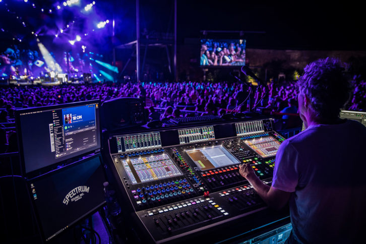 FOH engineer Justin Ripley mixing OneRepublic on a DiGiCo Quantum7. Photo: Brody Harper