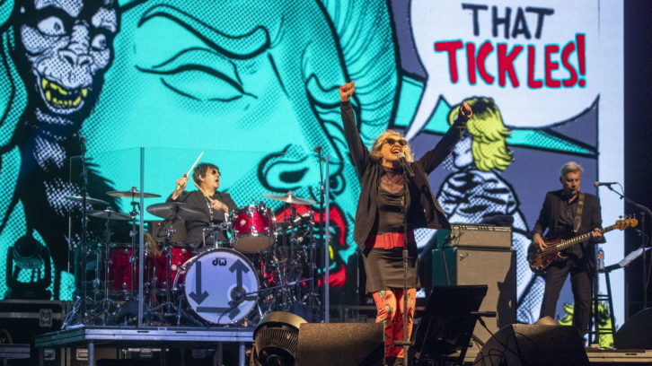 (L-R) Blondie drummer Clem Burke, singer Debbie Harry and guest bassist/former Sex Pistol Glen Matlock tore it up at the Cruel World Festival in Pasadena, Calif. earlier this year. Photo: Allen J. Schaben / Los Angeles Times via Getty Images