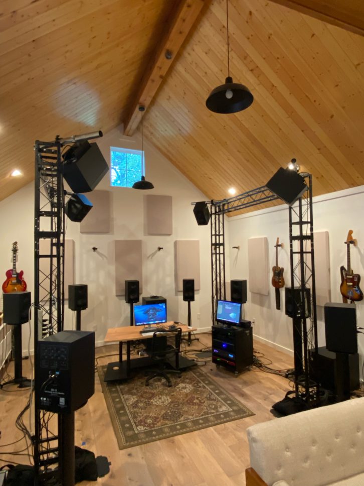 The Public Hi-Fi Dolby Atmos-certified mix room is based around a Kali Audio IN-8 and IN-5 monitor system. Photo: Courtesy of Jim Eno.