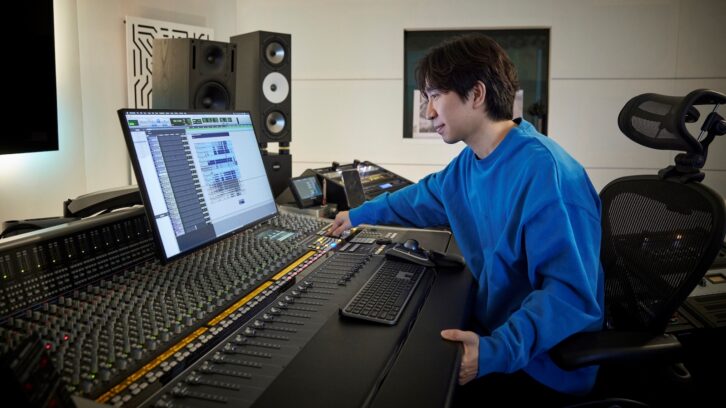 SM Entertainment mix and recording engineer Chul-Soon Kim with the new SSL console.