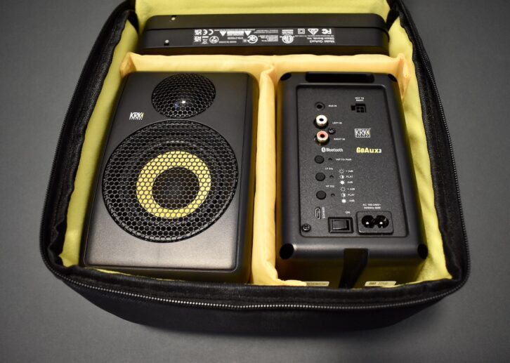 The included case fits cables new KRK GoAux 3 Portable Monitor System.