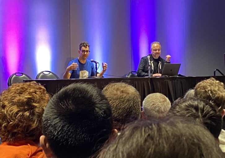 2022 Grammy Winner for Producer of the Year, Jack Antonoff, (left) and Glenn Lorbecki, senior music editor and mixer at Bungie, had a fantastic keynote conversation.