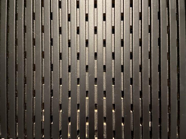 Close-up view of the acoustic panels.