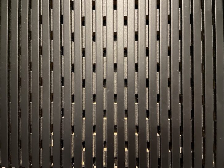 Close-up view of the acoustic panels.