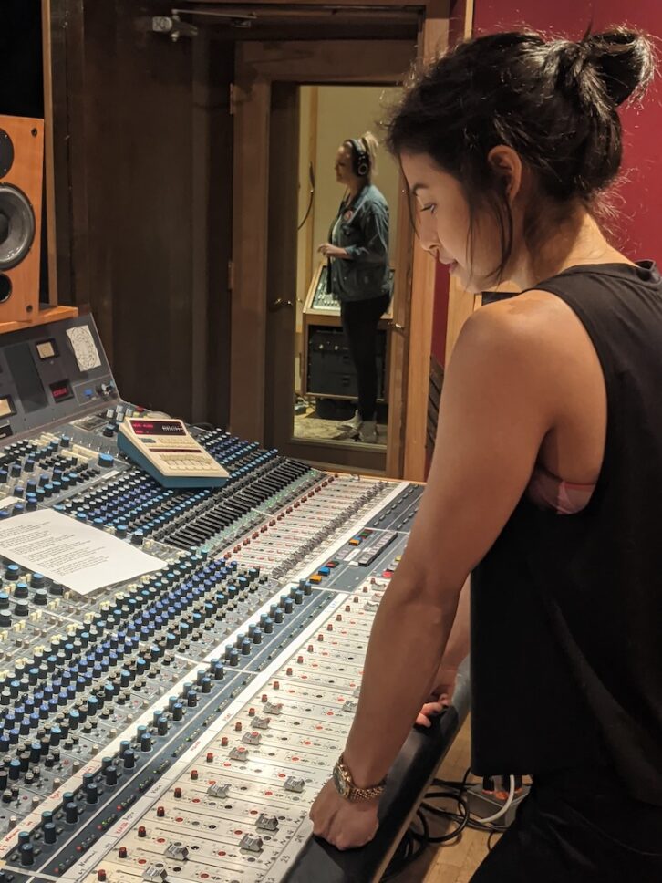 Engineer Shani Gandhi records Miranda Lambert in Blackbird Studio A. PHOTO: Ellee Fletcher Durniak.