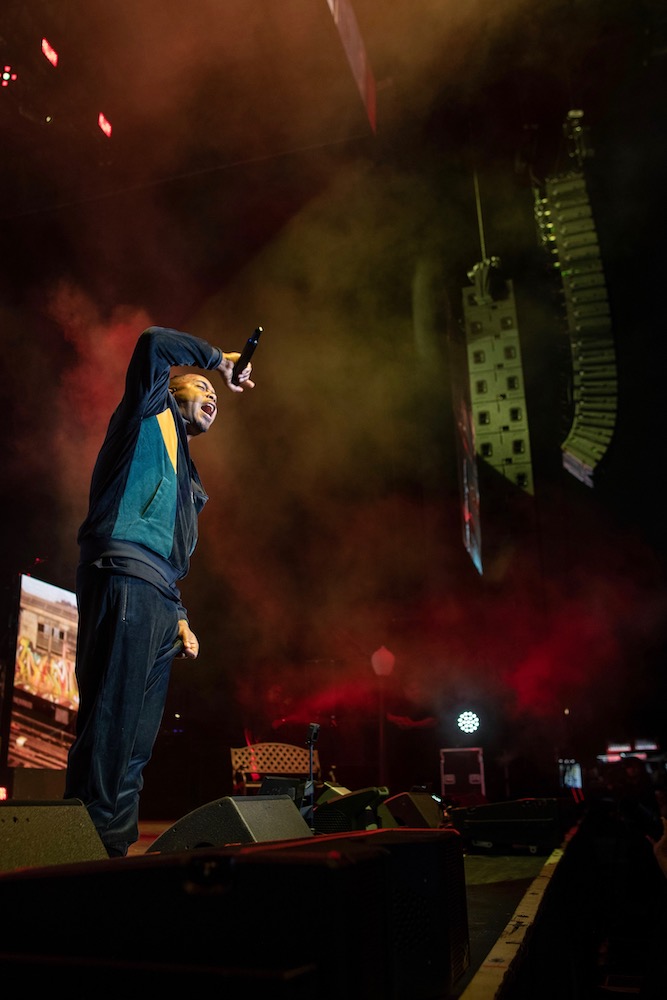 Nas flowed into a Sennheiser SKM 6000 digital wireless nightly. PHOTO: Shea Flynn