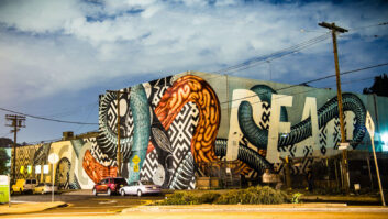 One of Bedrock.LA’s calling cards was its 12,000-square-foot ‘Magic Is Real’ mural by Cyrcle. Photo: 1point8