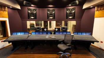 Studio A, the flagship at Mansion Sound, is centered around a 96-input SSL Duality Fuse console and Genelec 7.1.4 monitoring system, including 1234A Smart Active Monitors for LCR and surrounds, with four 8351Bs for ceiling and two 7380A subwoofers for bass management and LFE. PHOTO: Chris Schmitt