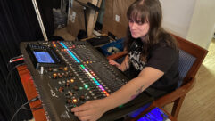 Emma Armus mixes the livestream offstage.