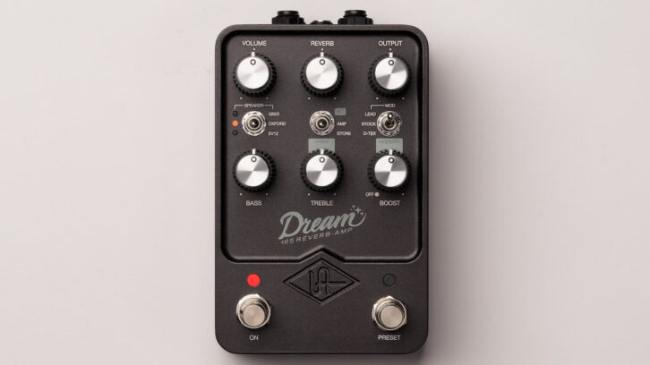 You can create clean, crunchy and overdriven amp tones from the front-panel controls of the Universal Audio Dream ’65 Reverb Amplifier pedal.