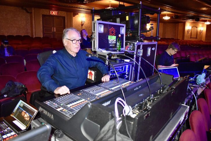 Frank Gallagher, seen here line-checking the B-52’s at New York City’s Beacon Theatre, has started his own podcast, Soundman Confidential, to explore the artist/engineer relationship.