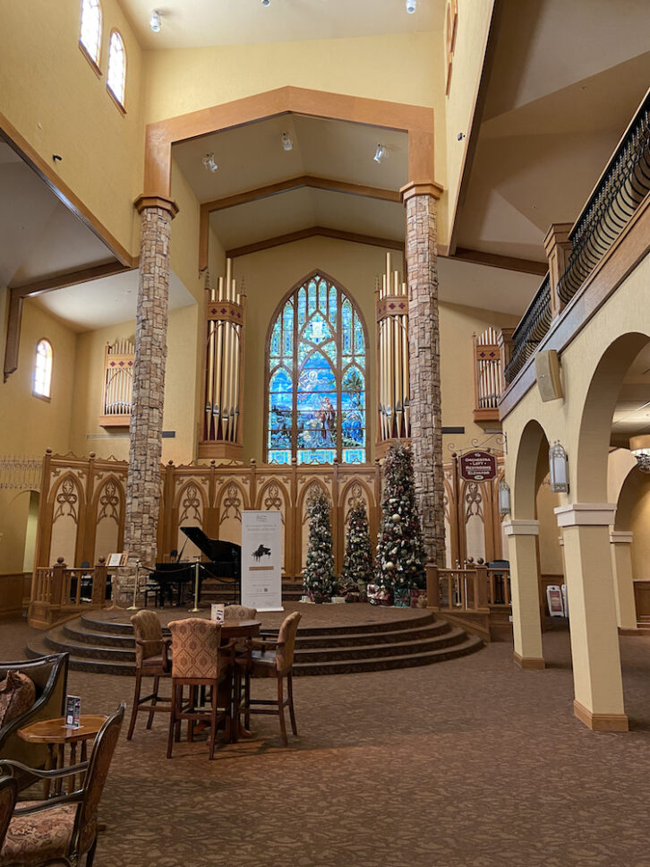 The lobby at the Sharon.