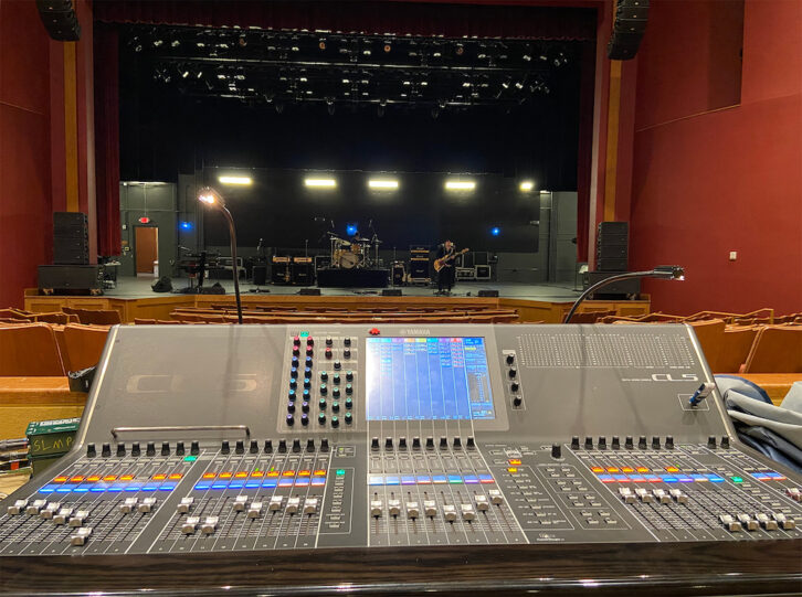 A view from the Yamaha CL5 front-of-house mix position.