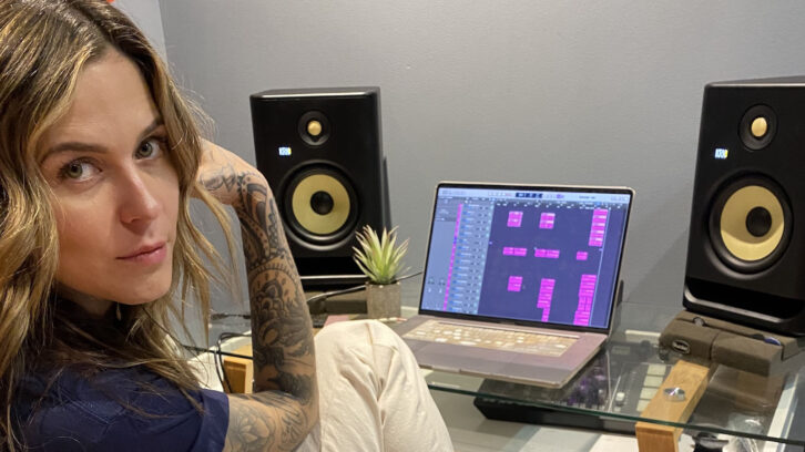 Moa Munoz, bassist for Olivia Rodrigo, has outfitted her studio with KRK Rokit 7 G4 monitors.