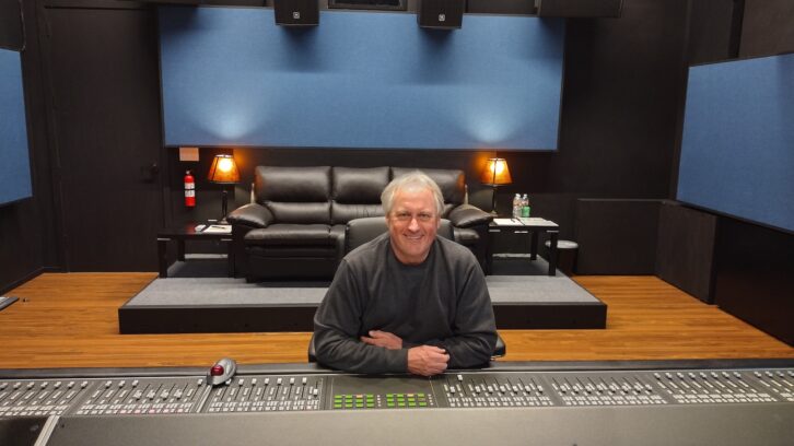 Three-time Oscar-winning film re-recording mixer Paul Massey has just movedinto his new 9.1.6 mix studio, based around a Harrison MPC5 console and JBL/Meyer Sound monitor system, with acoustic design by Bruce Black and system integration by AID. Photo: Bruce Black.