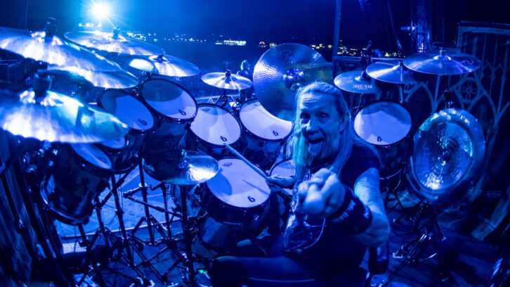 Iron Maiden drummer Nicko McBrain. Photo: John McMurtrie.