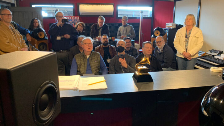 Attendees of the March 2023 ASSR Master Class listen to the mix in Dolby Atmos. 