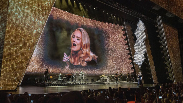 Adele at The Colosseum at Caesars Palace, where Dave Bracey incorporates L-Acoustics L-ISA immersive audio control into his FOH mix. PHOTO: Stufish 