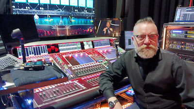 FOH mixer Dave Bracey at his DiGiCo desk.