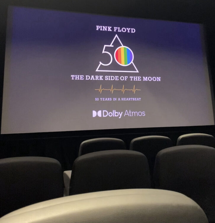 An industry listening event for Pink Floyd's "The Dark Side of the Moon" in Dolby Atmos was held at Dolby's NYC screening room.
