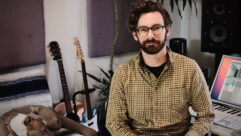 John Michael Caldwell in his home-based mix studio.