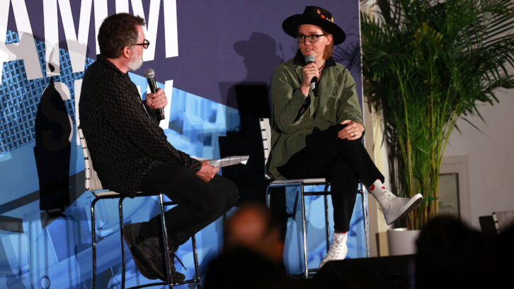 Dave Way (left) and Brandi Carlile (right) discussed production and more during their TEC Tracks session at the NAMM Show.