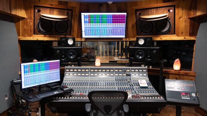 The first piece of gear purchased for the renovated studio was a Neve 8068 console formerly owned by Daniel Lanois. PHOTO: Church Studio Archive.
