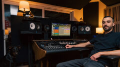 Engineer James Hunt with his Amphion One18s.