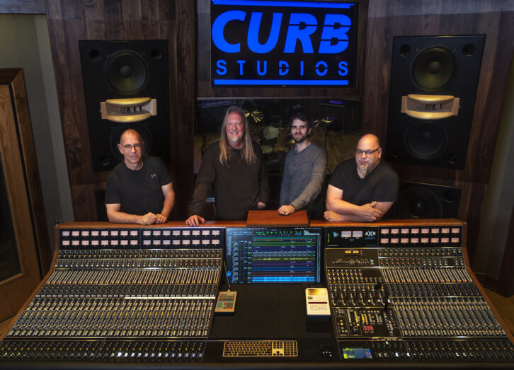 The core team at Curb Studios, from left: Craig White, Aaron Bowlin, Alex Powers and David Bates. PHOTO: Randy Powers