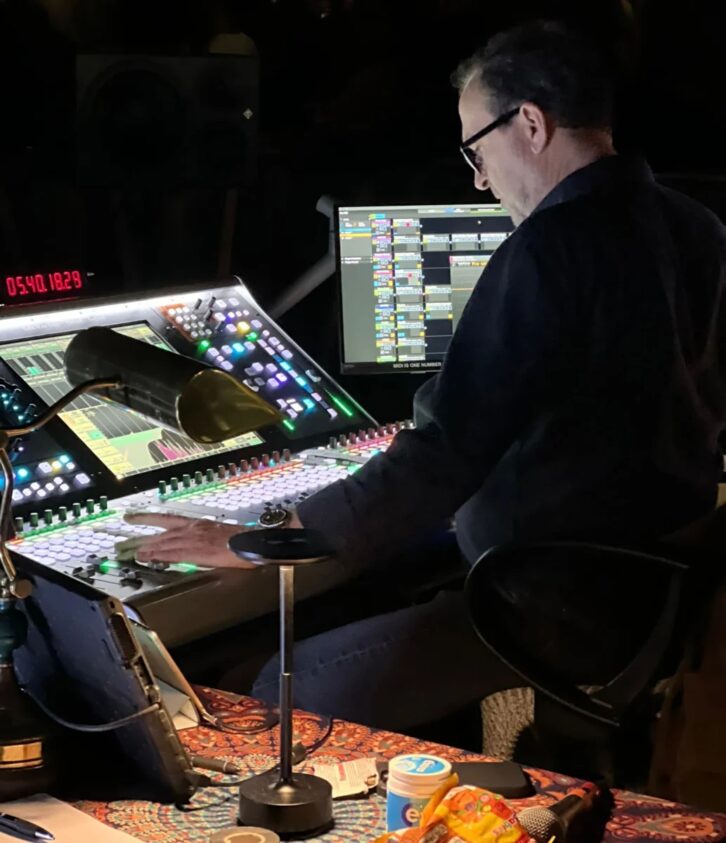 FOH engineer Jim Ebdon at his SSL Live L650 console on the Sam Smith tour.