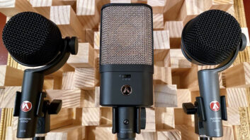 The front of the Austrian Audio OD5, OC16 and OC7 microphones. Photo: Rob Tavaglione.