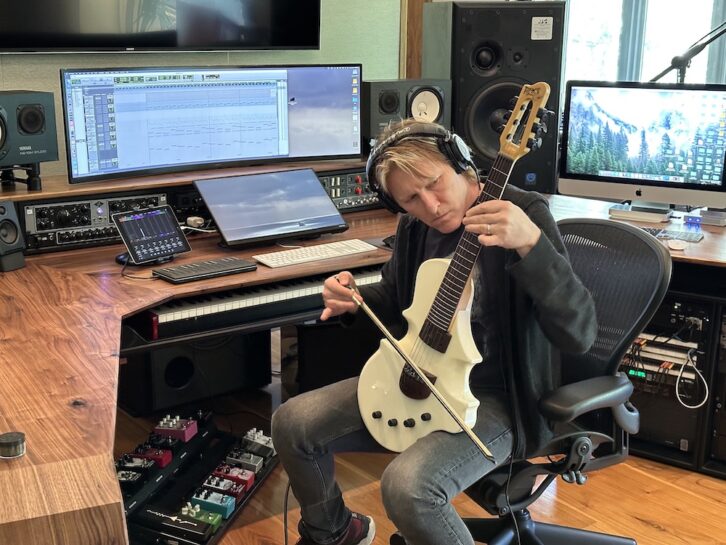 Bates likes to experiment with sounds and instruments when writing a score. PHOTO: Piero Gunti