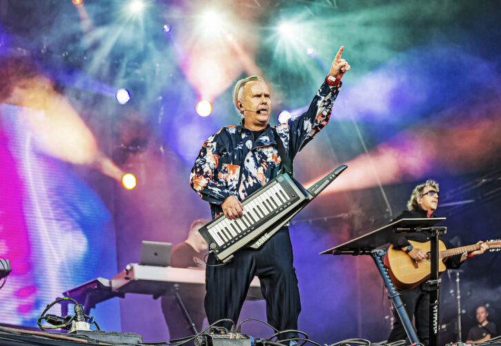 Jones still hits the road with a keytar for a show, a key part of his performances since the 1980s. Photo: Martin Shaw.