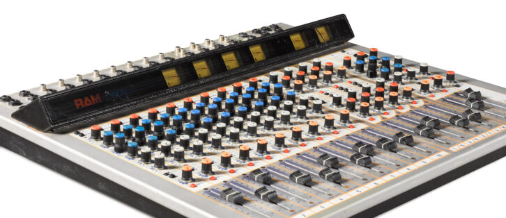 Freddie Mercury's RAM Micro RM 10-channel mixing desk. Photo courtesy of Sotheby's.