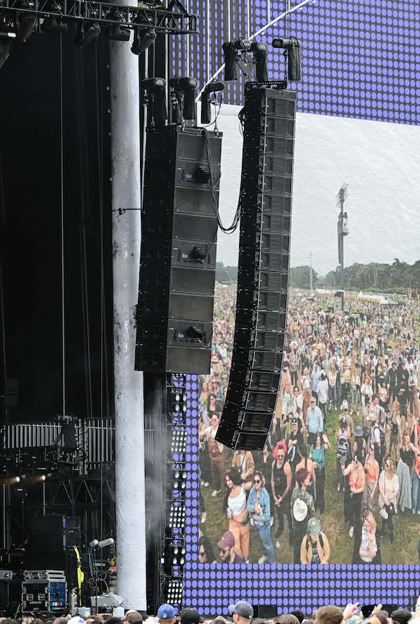 A massive Meyer Sound Panther hang at the main stage. Photo: Steve Jennings.