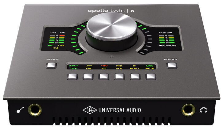 UA Apollo Twin X USB Interface's front.