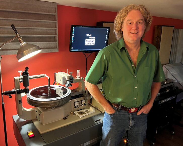Clint Holley, chief mastering engineer and owner of Well Made Music, with one of the company’s Neumann VMS-70 disc mastering lathes. 