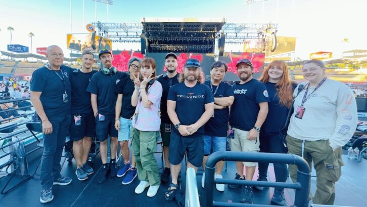 The international Blackpink sound crew, from left: JJ Song, Clair Global; Darin Herschberger; Matthew Gallagher; Seung-Ho Ryu, Monitor Engineer, Tristar Audio; Yi-Seo Koo, Stage Tech; Alex Kociper, System Engineer, Clair Global; Michael Gamble; Young-Il Kim, FOH Engineer and Owner, Tristar Audio; Kevin Yaver; Allison Wilcox; Mars McGurl. Photo: Jae J Song