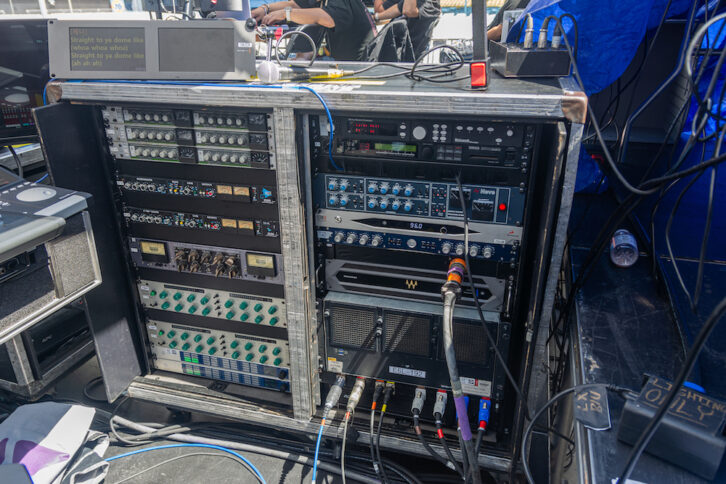 The analog rack, with signal converted through a pair of RME M-32 Pros. Photo: Steve Harvey.