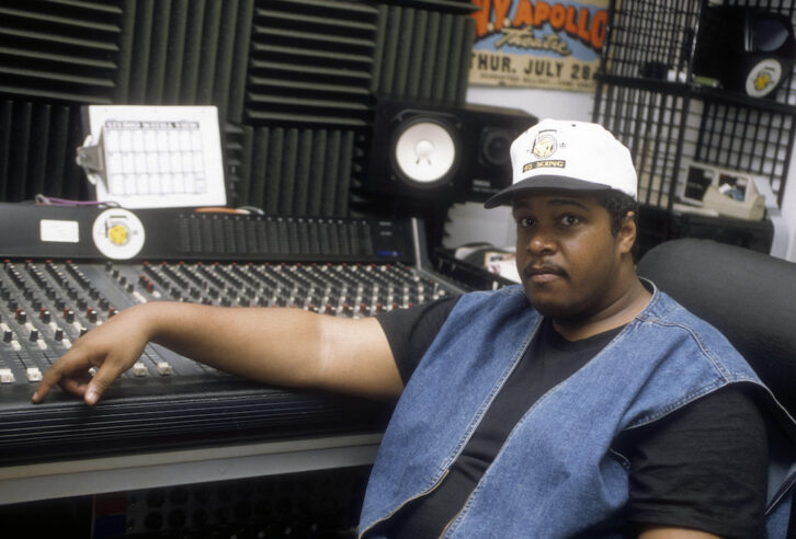 DJ Mark The 45 King (aka Mark Howard James) in his home studio, October 10, 1994 in New York City. Photo: Al Pereira/Getty Images/Michael Ochs Archives.