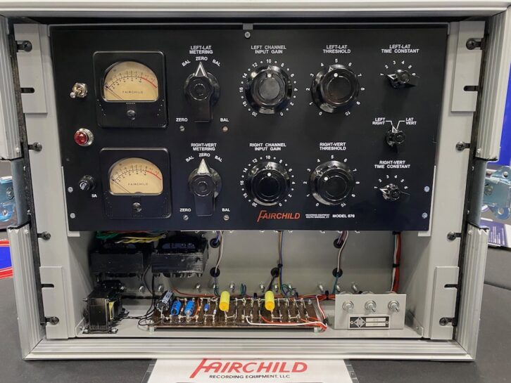 One of the must-see stops on the exhibit floor was the booth of newly founded Fairchild Recording Equipment LLC, which showcased its first product, a comprehensive replica of the legendary Fairchild 670 dual-channel tube-based audio compressor. As you can see, this one has Serial Number 007.