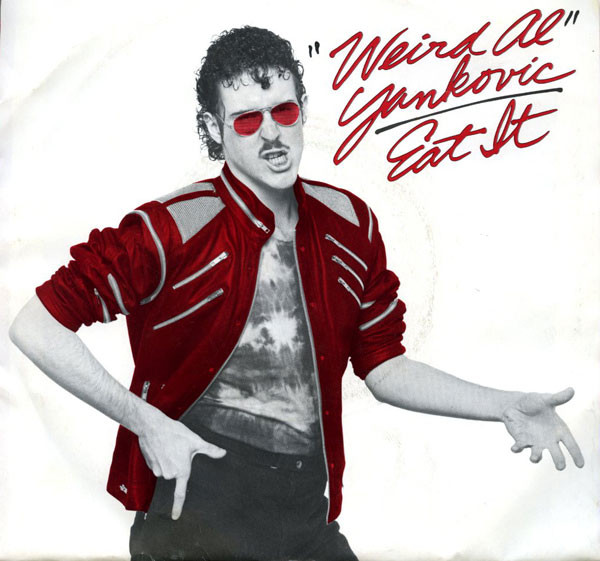 The cover of Weird Al Yankovic's "Eat It" single.