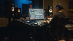 Mosty, at work with his Amphion studio monitors.