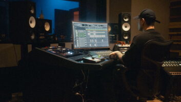Mosty, at work with his Amphion studio monitors.
