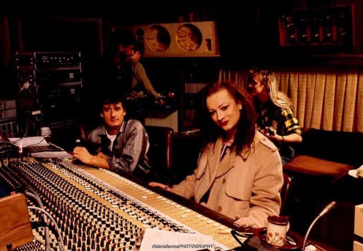 Boy George with Levine at the console, Red Bus Studios, London, circa 1983. Photos: David Levine