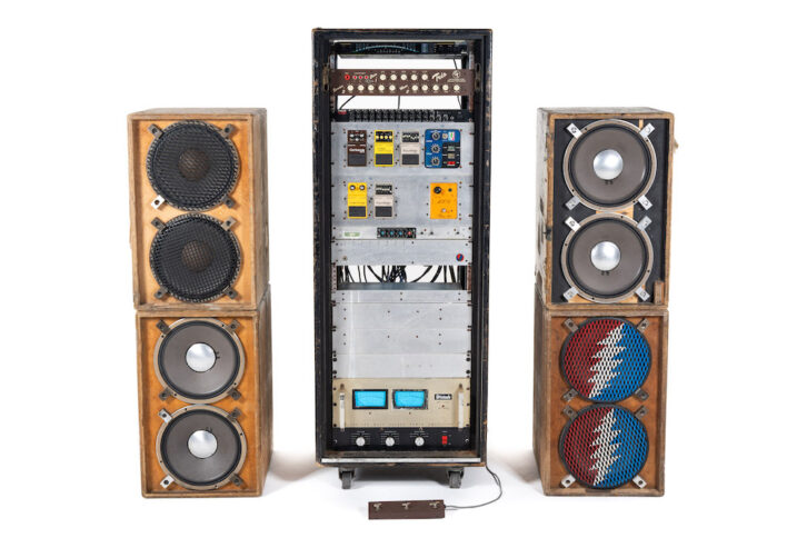 Jerry Garcia's touring guitar rig and numerous original Hard Truckers loudspeakers. Photo: Analogr.